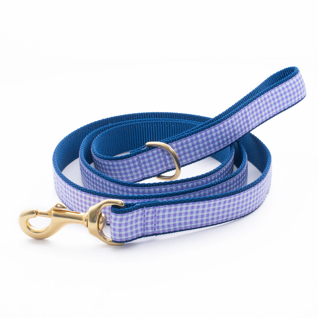 Up Country Purple Gingham Dog Leash