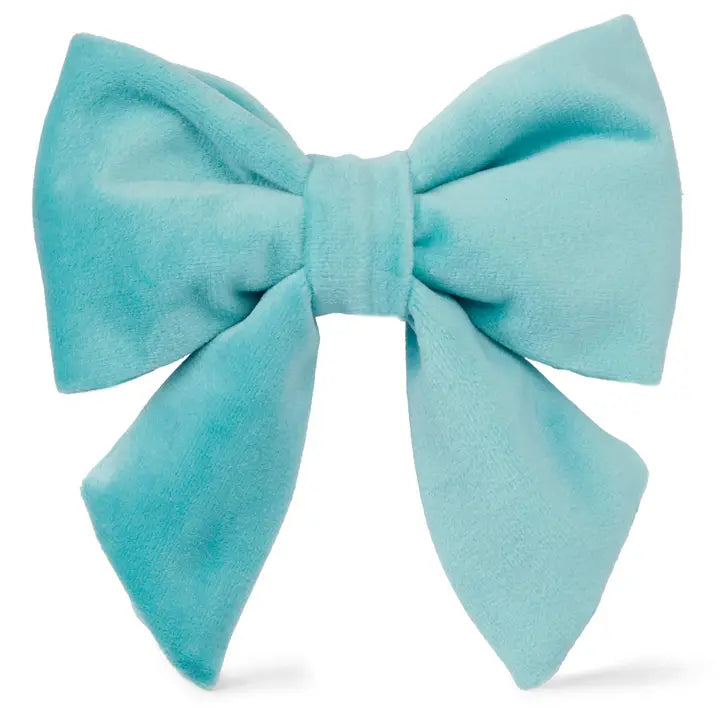 Robin's Egg Blue Velvet Lady Dog Bow