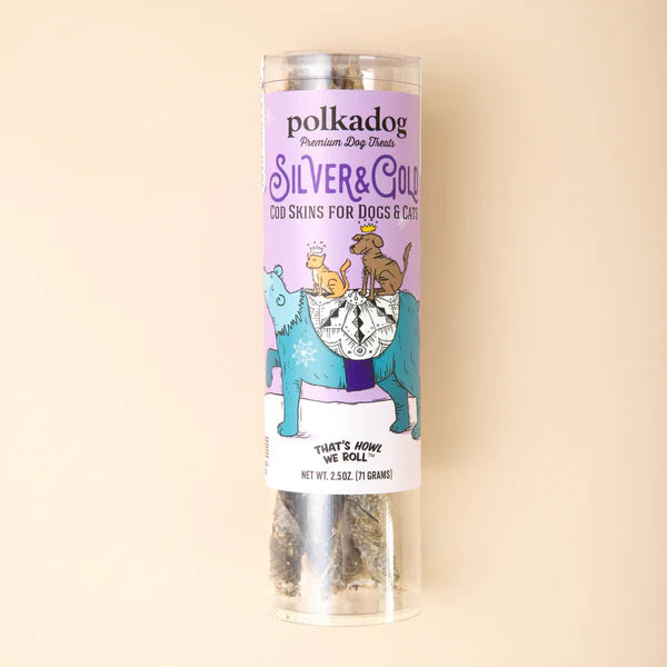 Polka Dog Bakery Silver & Gold Cod Skins 2.5oz Tube