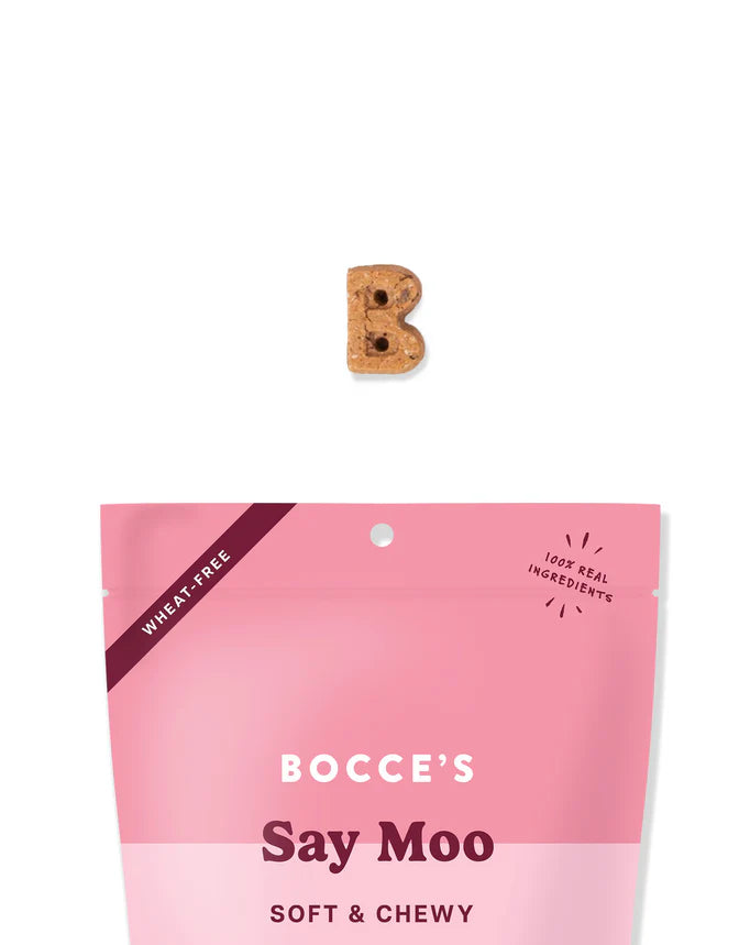 Bocce Say Moo Soft & Chewy Dog Treats Beef and Cheddar 6oz