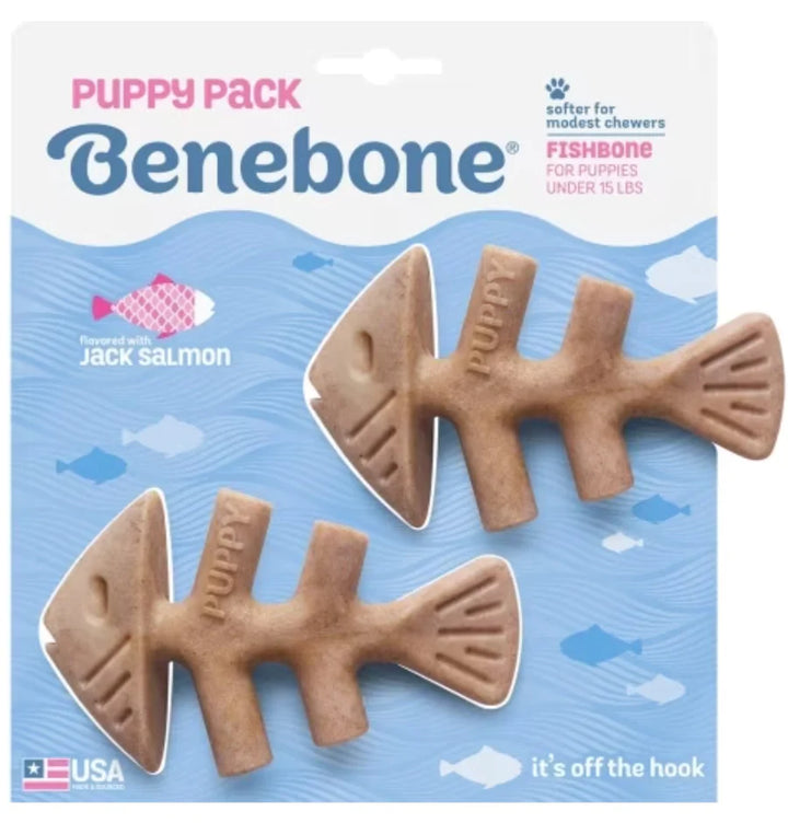 Benebone Puppy Fishbone Pack Chew Dog Toy