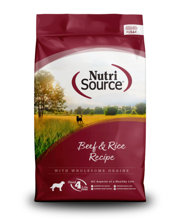 NutriSource Adult Beef and Rice Dry Dog Food 26lb