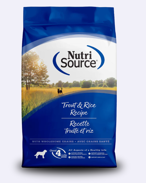 NutriSource Adult Trout and Rice Dry Dog Food 4lb