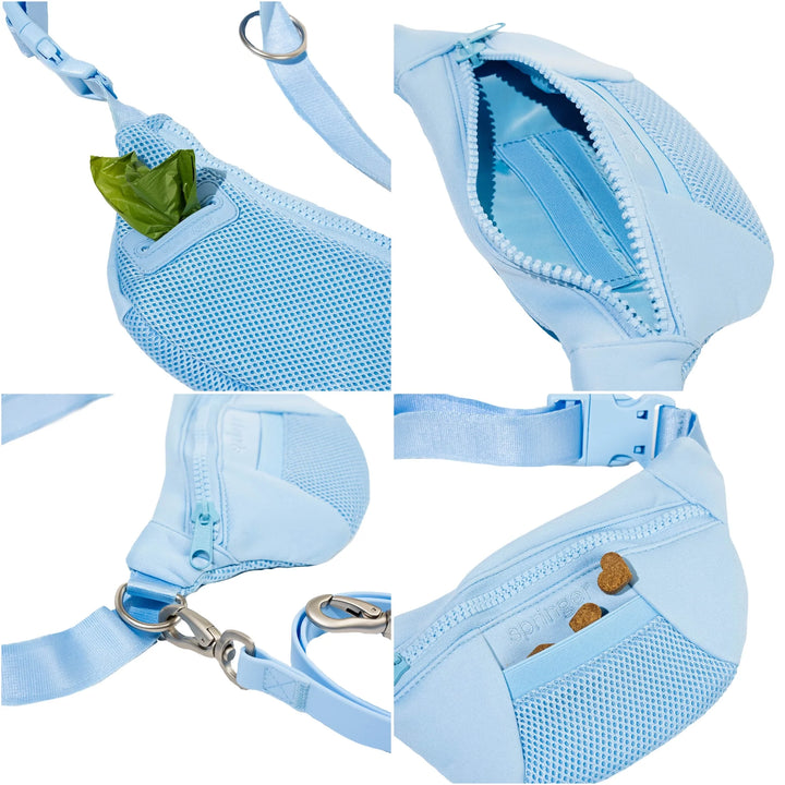 Springland's Dog Walking Bag and Hands Free Leash Combo Sky Blue
