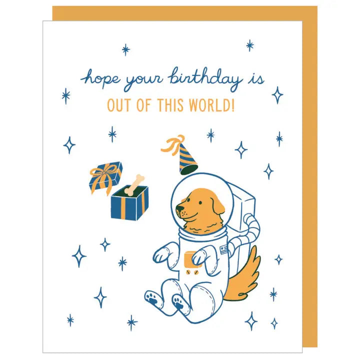 Space Dog Birthday Card