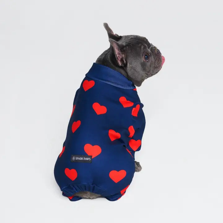 Dog Pajama with Hearts