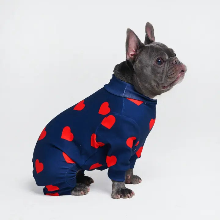 Dog Pajama with Hearts