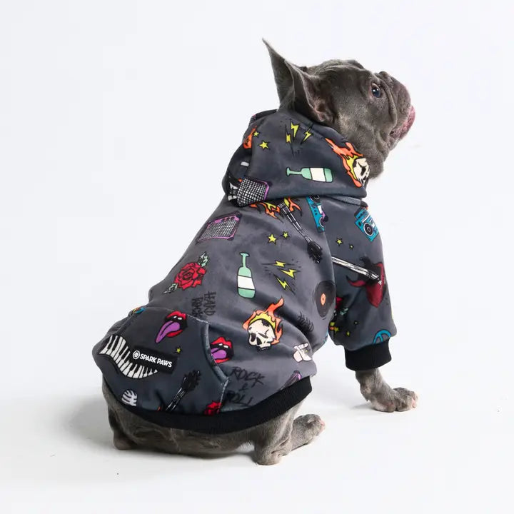 Spark Paws Rock and Roll Dog Hoodie