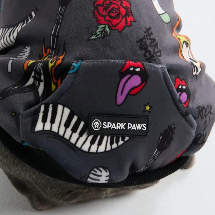 Spark Paws Rock and Roll Dog Hoodie