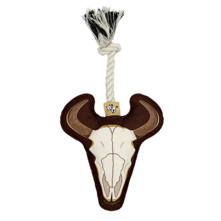 Speckle and Spot Bison Skull Tug Rope Dog Toy