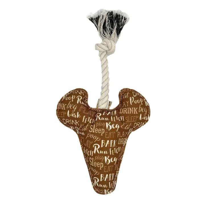 Speckle and Spot Bison Skull Tug Rope Dog Toy