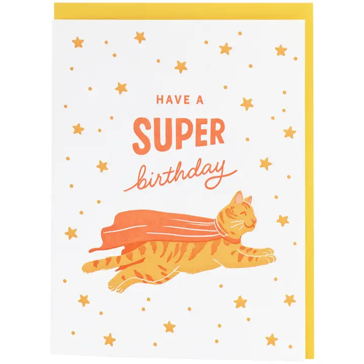 Smudge Ink - Super Cat Birthday Card