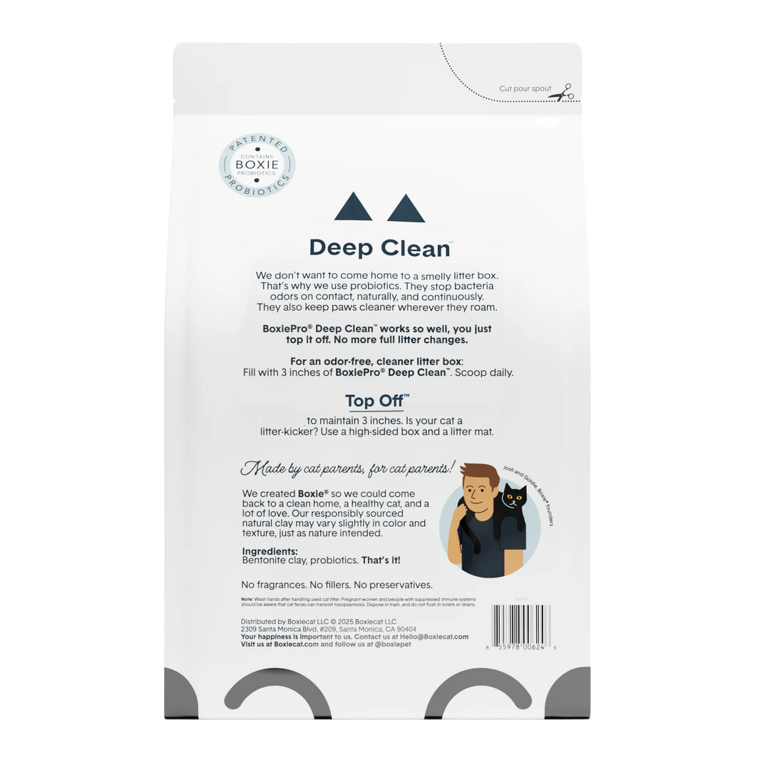 BoxiePro Deep Clean Clumping Clay Cat Litter 40lb