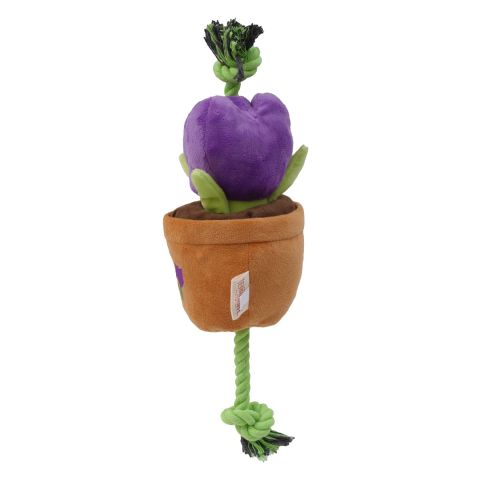 Territory Purple Flower Treat & Tug Toy for Dogs 16"