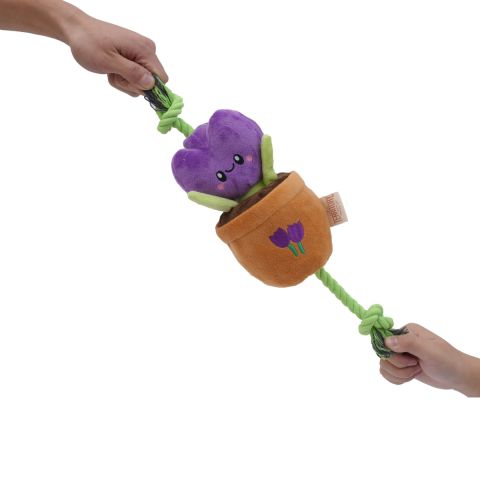 Territory Purple Flower Treat & Tug Toy for Dogs 16"