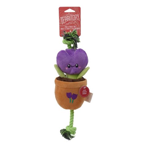 Territory Purple Flower Treat & Tug Toy for Dogs 16"