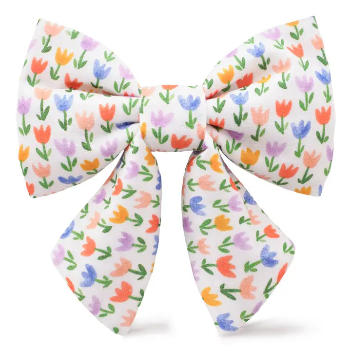 The Foggy Dog Tulip Garden Lady Bow Attachment for Collar