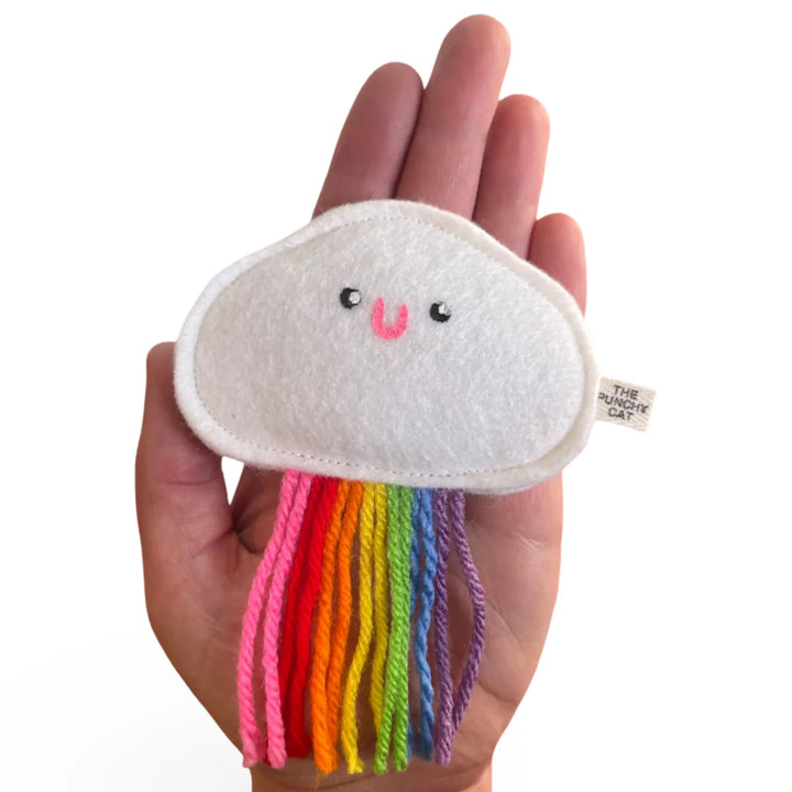 Handmade Wool Felt Catnip Rainbow Cloud Cat Toy