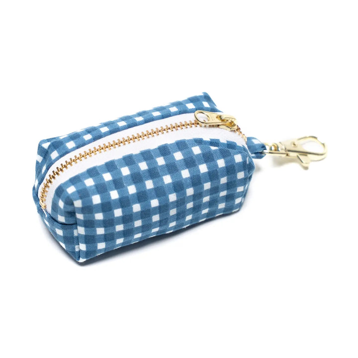 The Paws Blue Gingham Pattern Waste Bag Holder