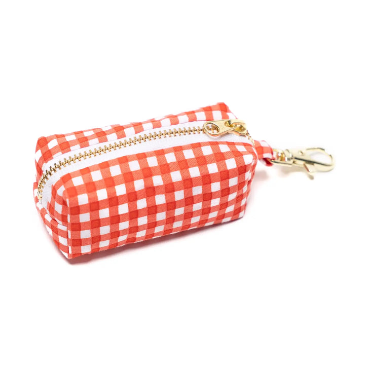 The Paws Red Gingham Pattern Waste Bag Holder