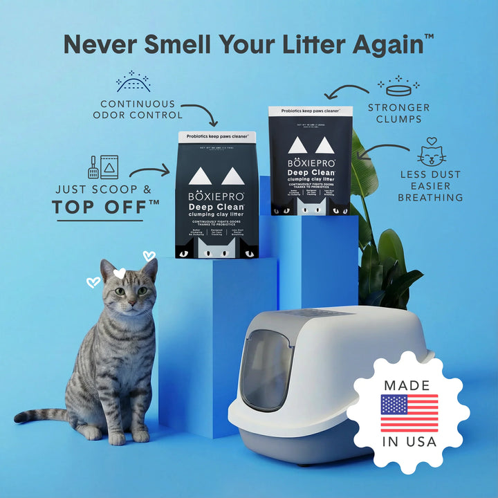 BoxiePro Deep Clean Clumping Clay Cat Litter 40lb