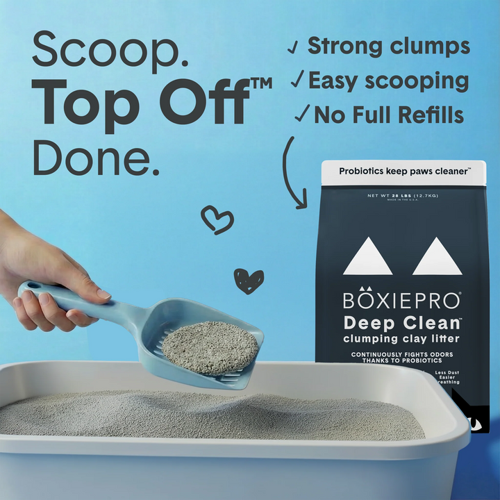 BoxiePro Deep Clean Clumping Clay Cat Litter 40lb