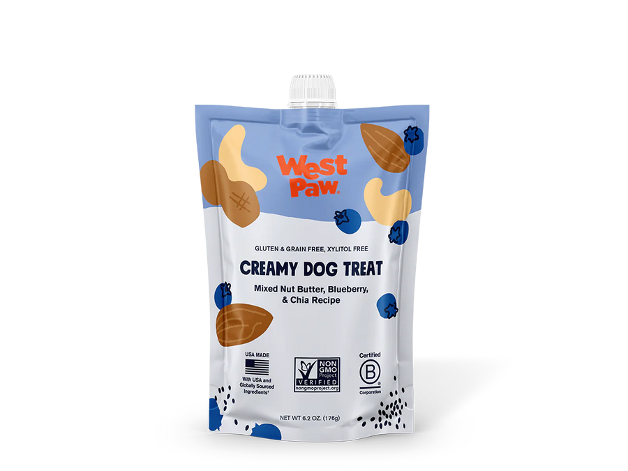 West Paw Creamy Nut Butter & Blueberry Pouch