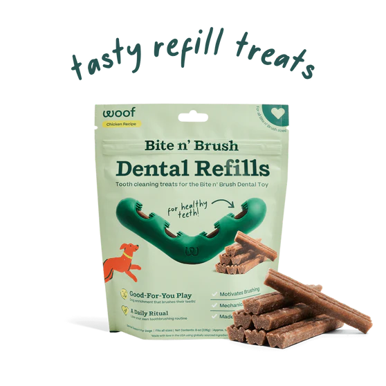 Woof Bite n' Brush Refill Pack Beef 8oz