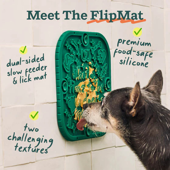Woof FlipMat - Forest Green
