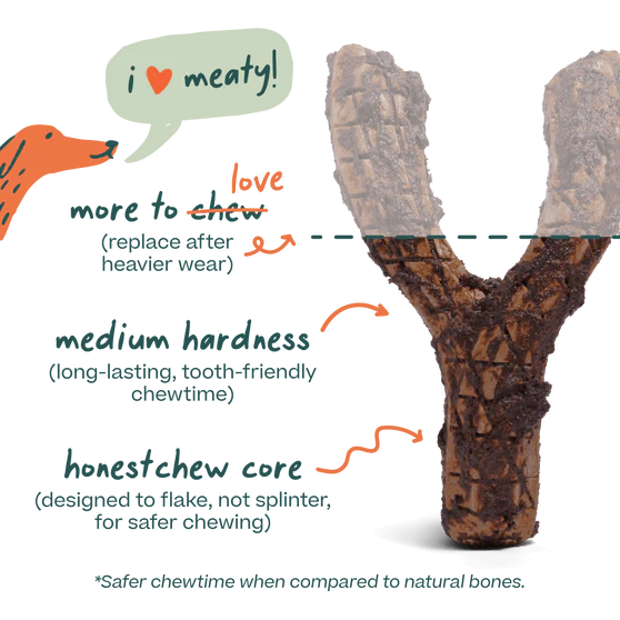 Woof HonestChew Meaty Antler Chew Large