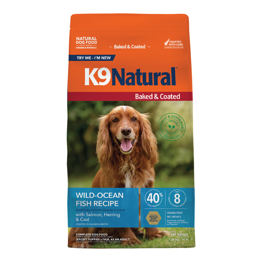 K9 Natural Baked & Coated Wild Ocean Fish Recipe for Dogs 16lb