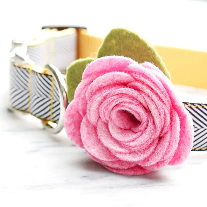 Rose Flower for Collar - Pixie Pink