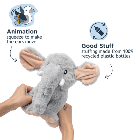Tall Tails Animated Elephant Plush Dog Toy 8"