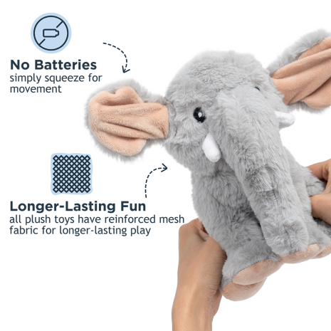 Tall Tails Animated Elephant Plush Dog Toy 8"