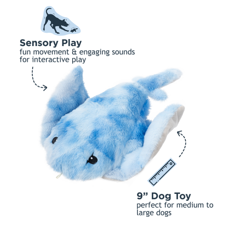 Tall Tails Animated Manta Ray Plush Dog Toy 8"