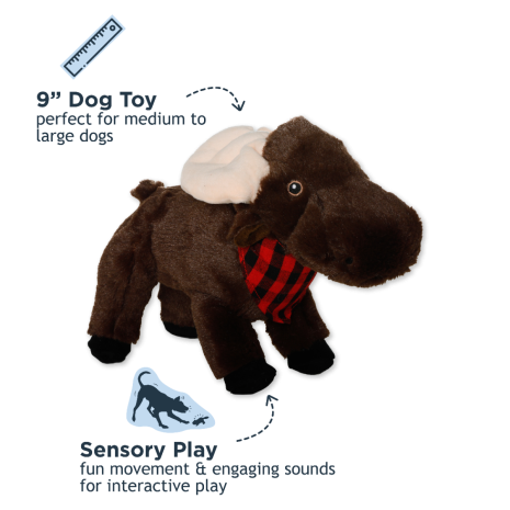 Tall Tails Animated Moose Plush Dog Toy 11"