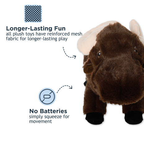 Tall Tails Animated Moose Plush Dog Toy 11"