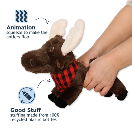 Tall Tails Animated Moose Plush Dog Toy 11"