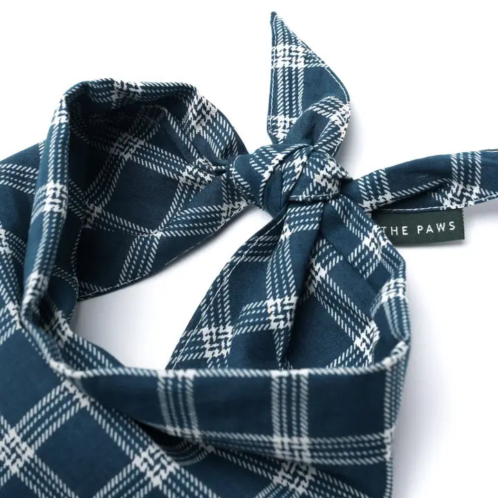 The Paws Slate Plaid Bandana for Dogs and Cats