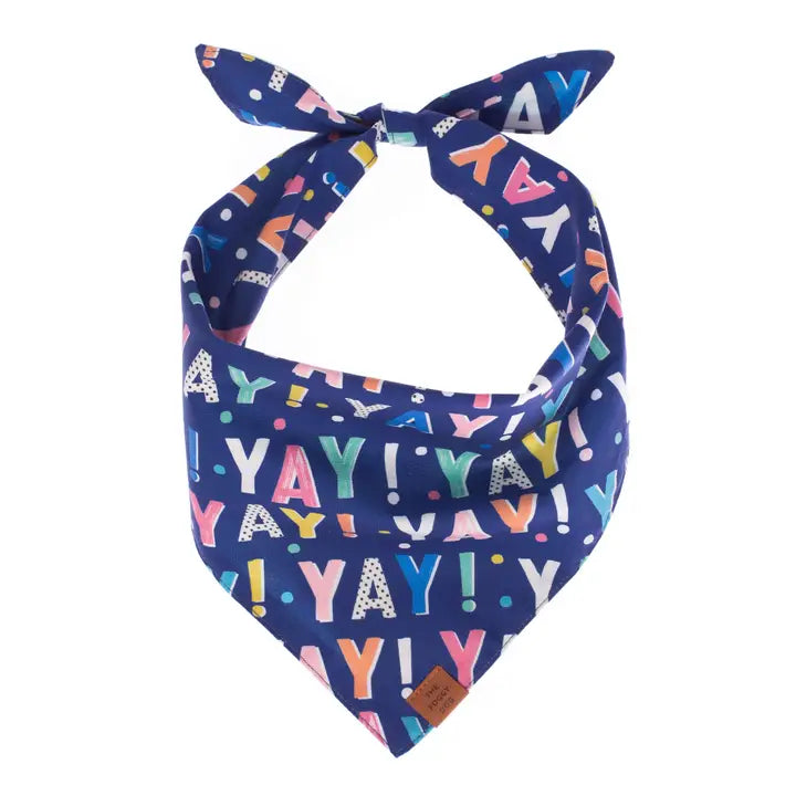 Birthday Yay Navy Dog Bandana