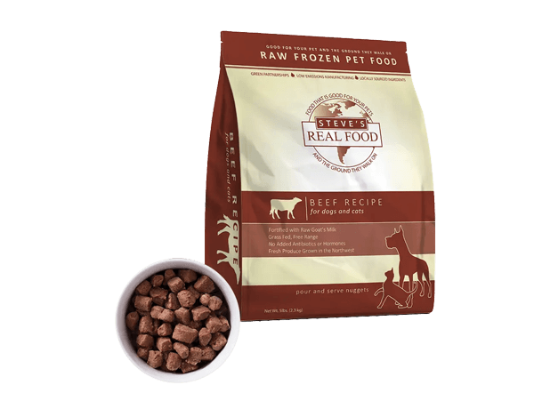 Steve's Real Food for Dogs & Cats Frozen Beef Nuggets BARF 5lb