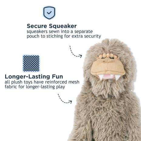 Tall Tails Stuffless Bigfoot With Squeaker Toy for Dogs 20"