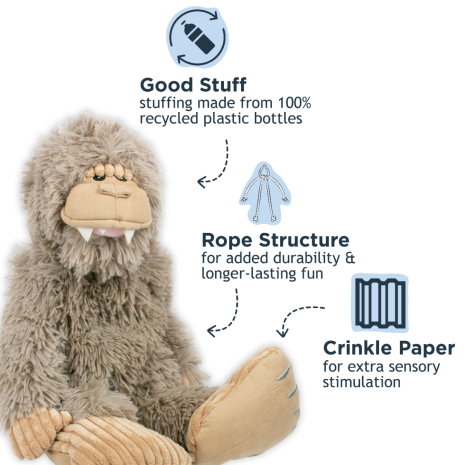 Tall Tails Stuffless Bigfoot With Squeaker Toy for Dogs 20"