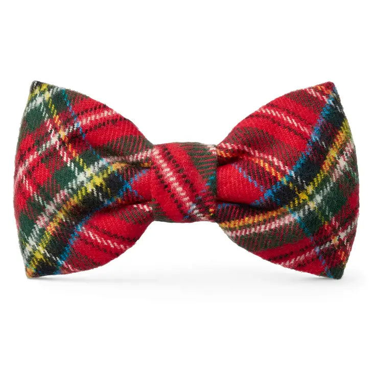 Tartan Plaid Flannel Holiday Dog Bow Tie