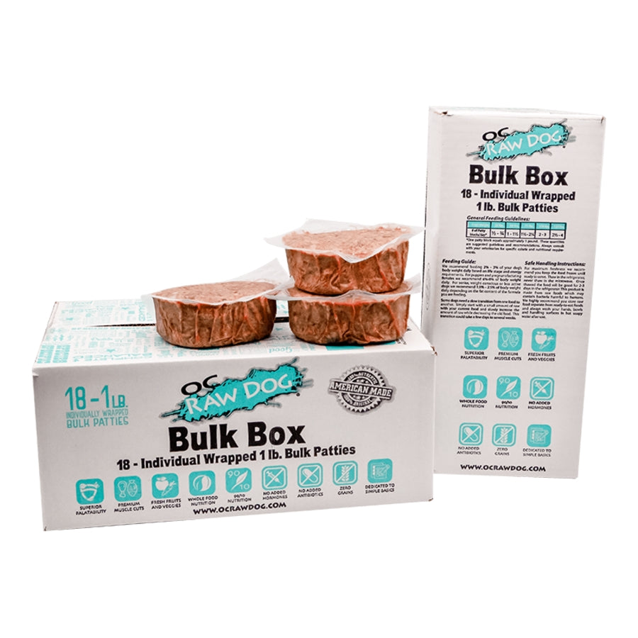 OC Raw Fish & Produce Dog Food Bulk Box 18lb