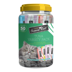 Fussie Cat Tuna Five Flavor Variety Pack Purée Cat Treat - 50 Count