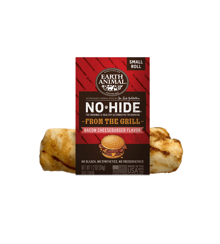 Earth Animal No-Hide Dog Chew From the Grill Bacon Cheeseburger Small 4"