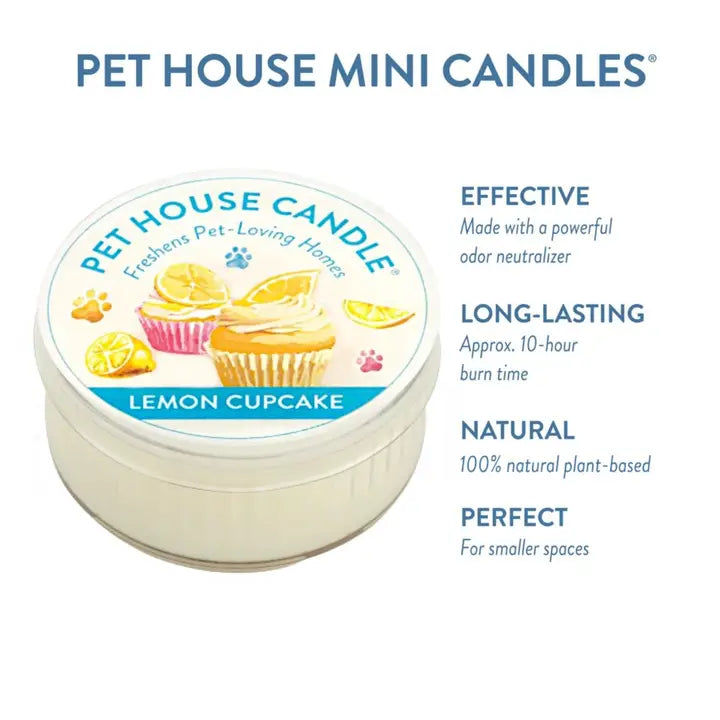 Pet House Lemon Cupcake Mini Candle 1.5 oz