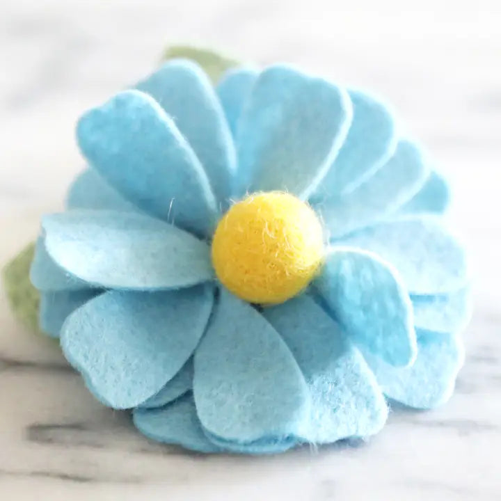 Columbia Blue - Daisy Flower Attachment for Collar Medium