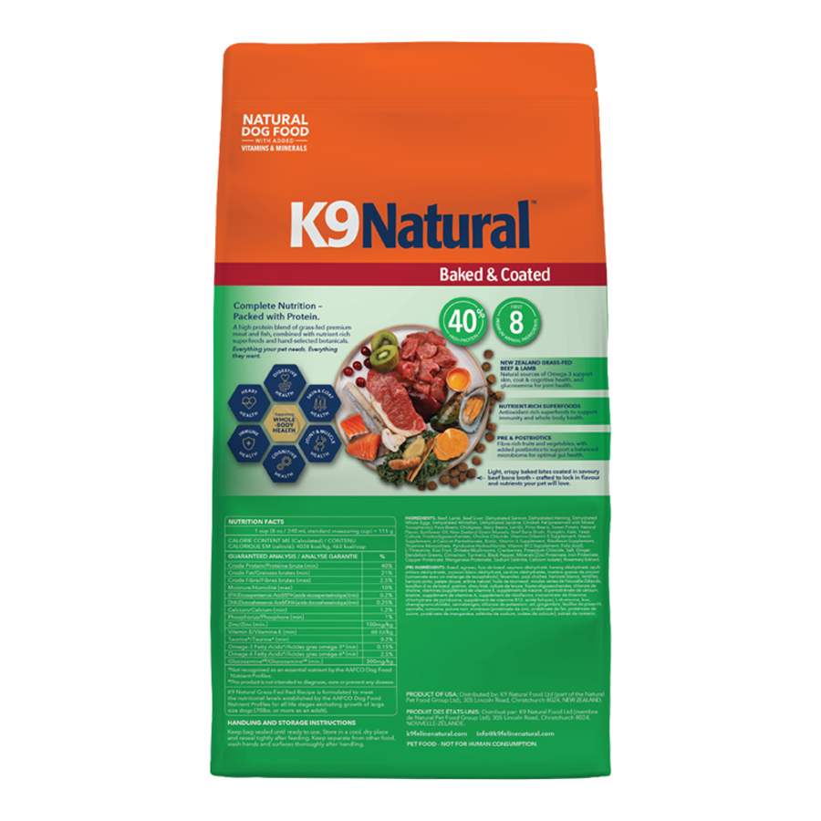 K9 Natural Baked & Coated Grass Fed Red Recipe for Dogs 3.5lb